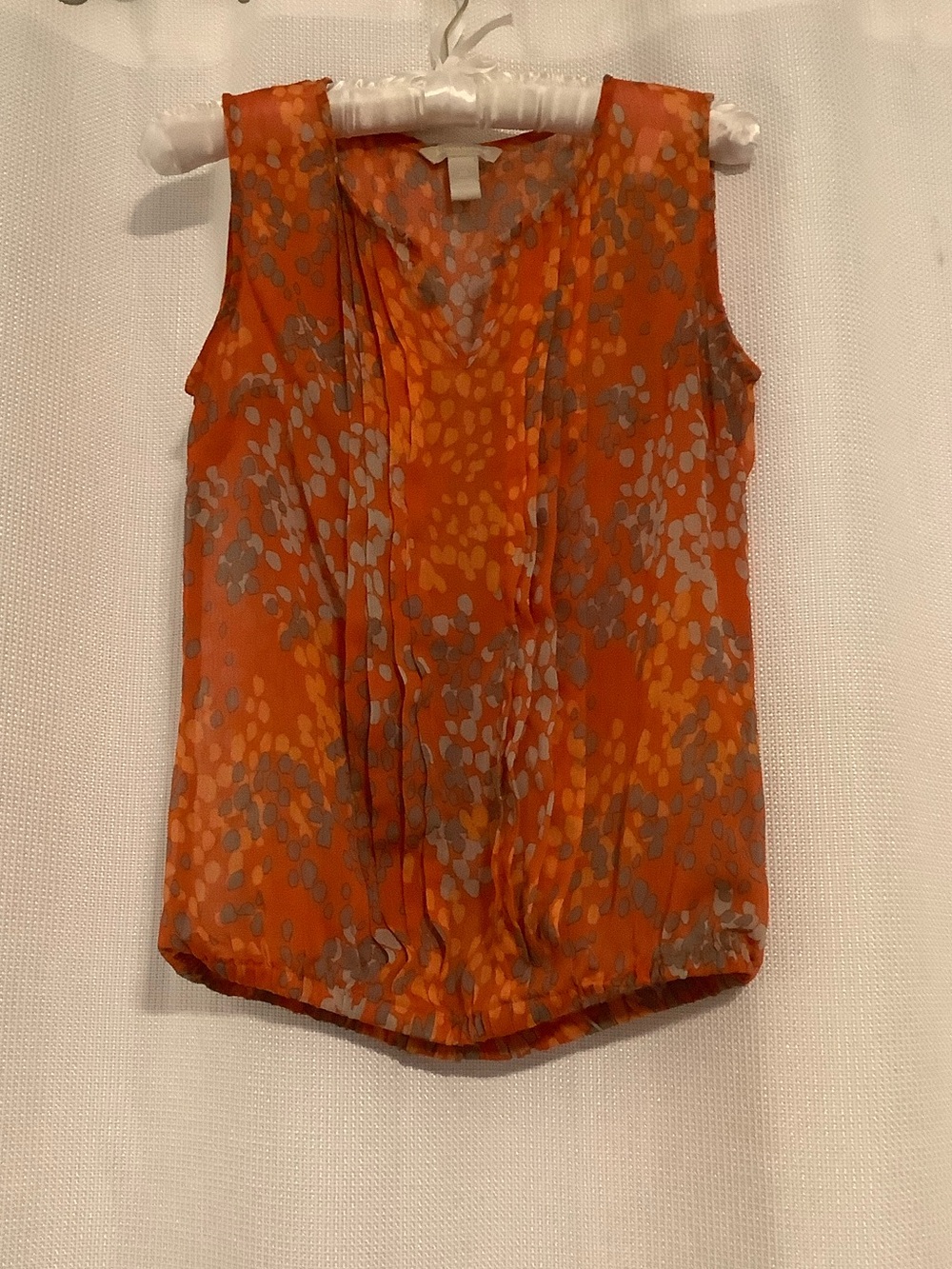 Banana Republic Orange Printed Sleeveless V-Neck Camisole